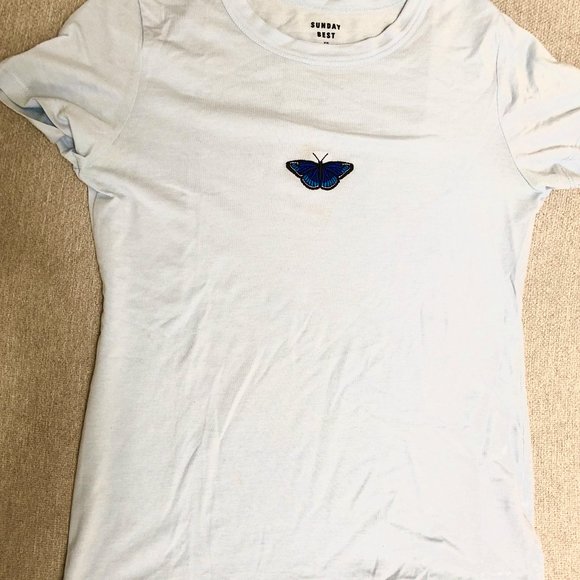 Aritzia Sunday Best Embroidered Butterfly Top - Picture 2 of 4